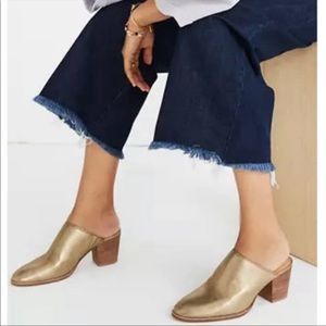 Madewell Gold Harper Mule Ankle Booties